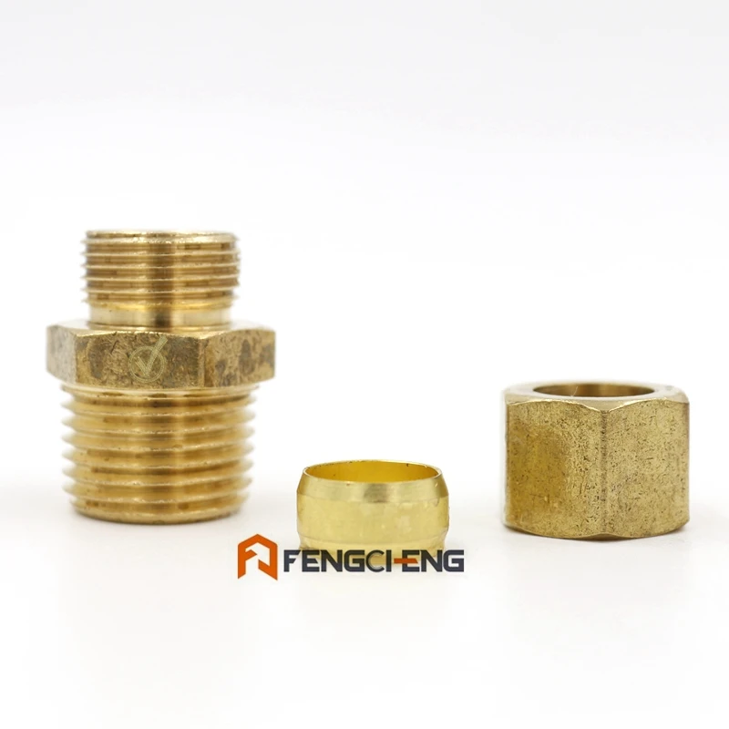 Латунь 1/2 &quotкомпрессия x 1/2&quot Мужской NPT|npt 1|npt malenpt |