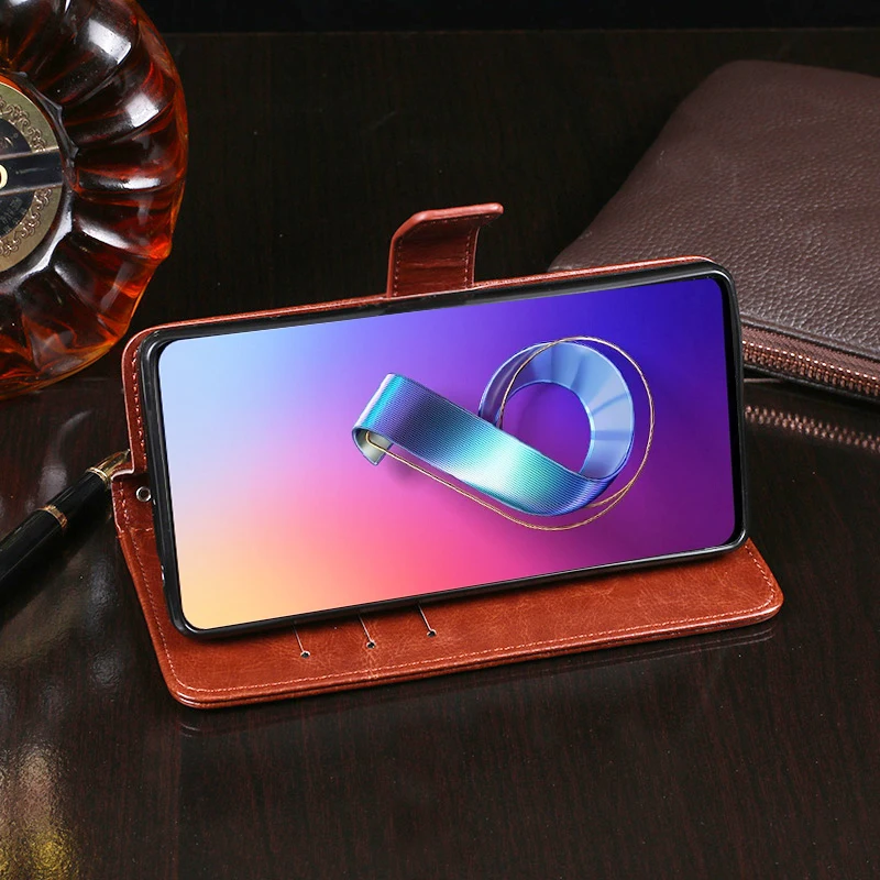Кожаный чехол для Asus ZenFone 6 ZS630KL 4 дюйма Модный чехол-книжка с бумажником и