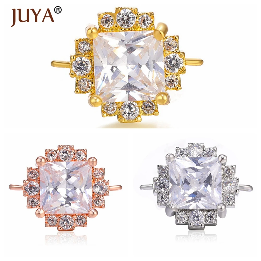 Роскошные шармы в виде цветка с фианитом класса ААА для изготовления ювелирных