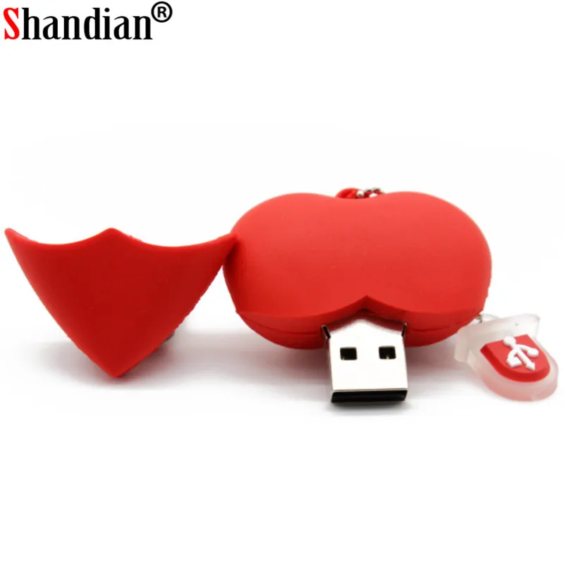 SHANDIAN любовь сердце стиль usb флеш-накопитель 4 ГБ 8 ГБ 16 ГБ 32 ГБ 64 Гб usb палка usb флеш-накопитель pendriver 2,0 u флэш-накопитель подарок