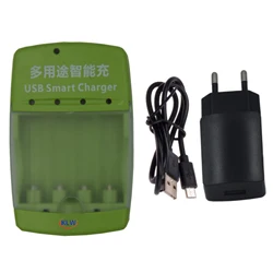 USB Cable EU charger 4 слота Смарт USB зарядное устройство для аккумуляторной батареи 1,2 в AA AAA NiMh NiCd 1,5 В щелочной 3,2 В LiFePo4 14500 10440 - Цвет: USB Cable EU charger