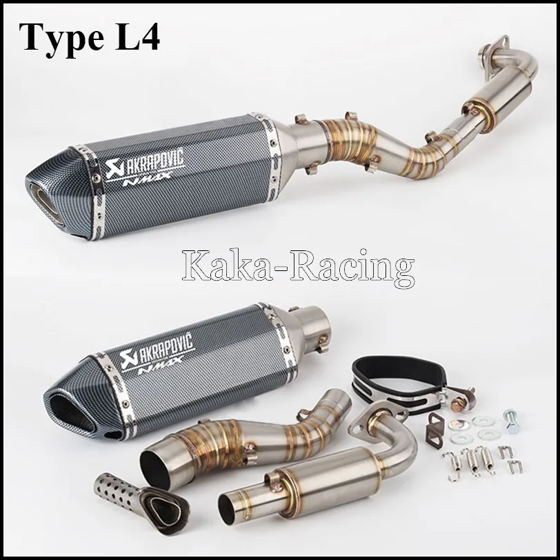Лазерный NMAX Akrapovic мотоцикл глушитель полная система скольжения Модифицированная Соединительная труба для Yamaha NMAX 125 NMAX 155 до
