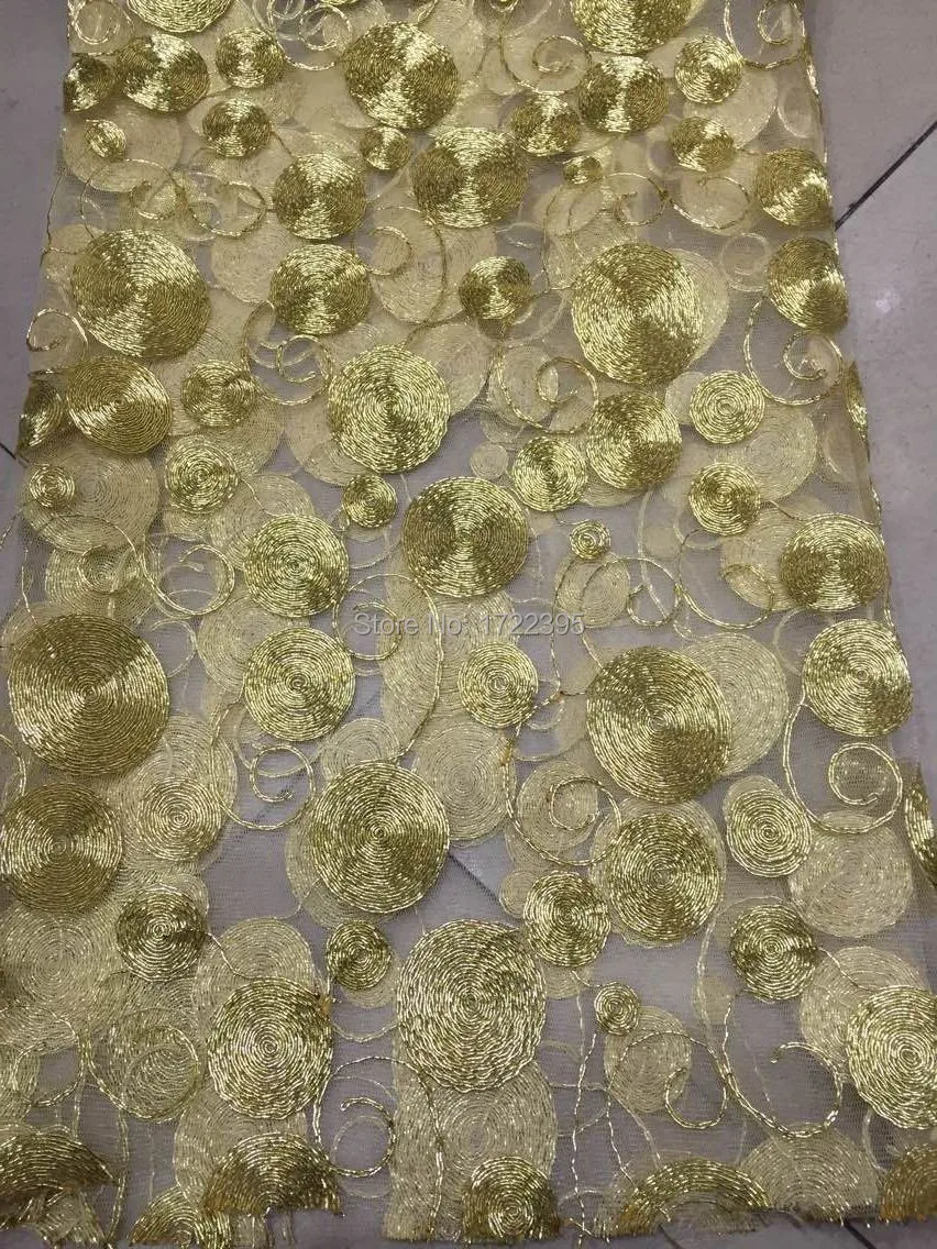 

Золотистый круглая ткань из органзы шириной 120 см для «сделай сам», шнур для платья, кружевная ткань для свадебного платья, 5 ярдов/лот H246