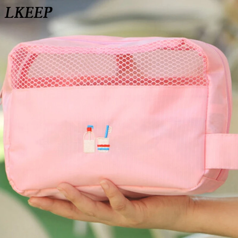 Портативные Oxford Тканевые для путешествий сумки Органайзер макияжа сумка женщин