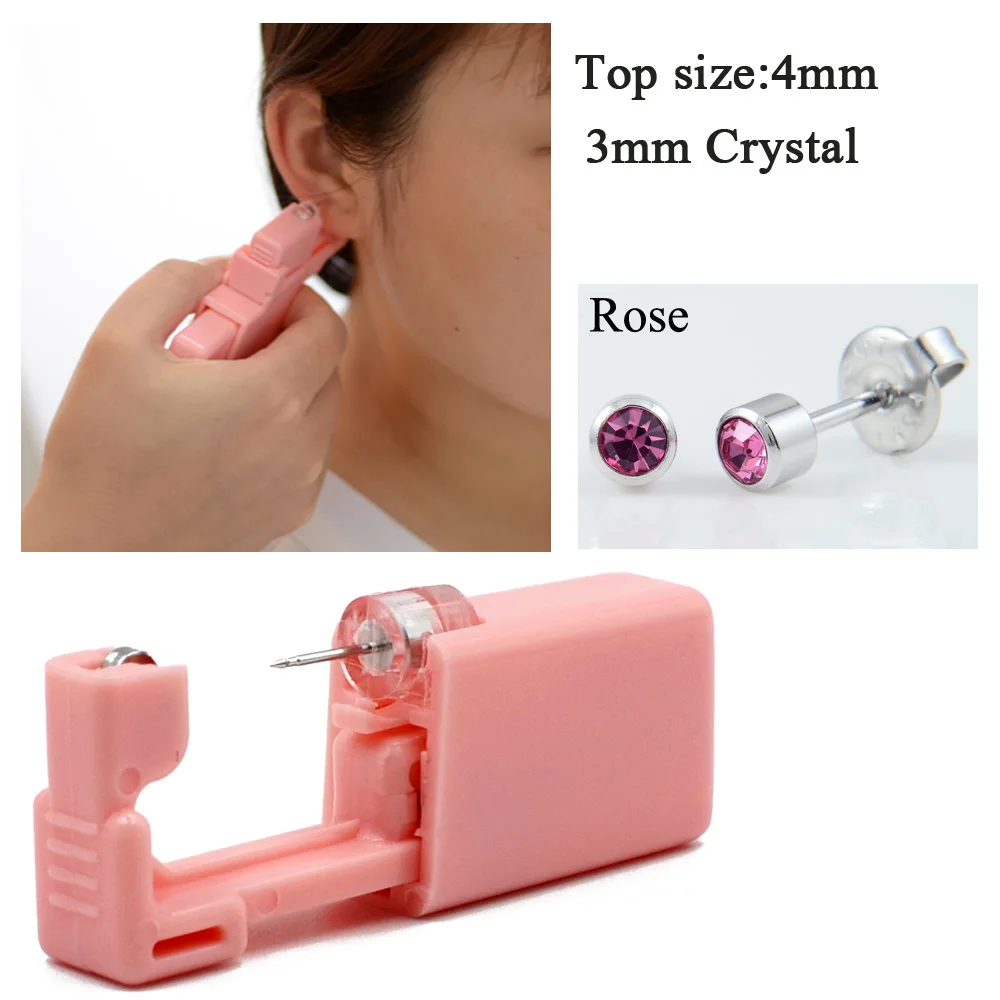 Rose 1 коробка/6 штук 316L нержавеющая сталь дельфинмису одноразовые безопасные ушные пирсинг пистолет стерильные Серьги Для Пирсинга Ушей пирсинг ювелирные изделия - Окраска металла: Rose