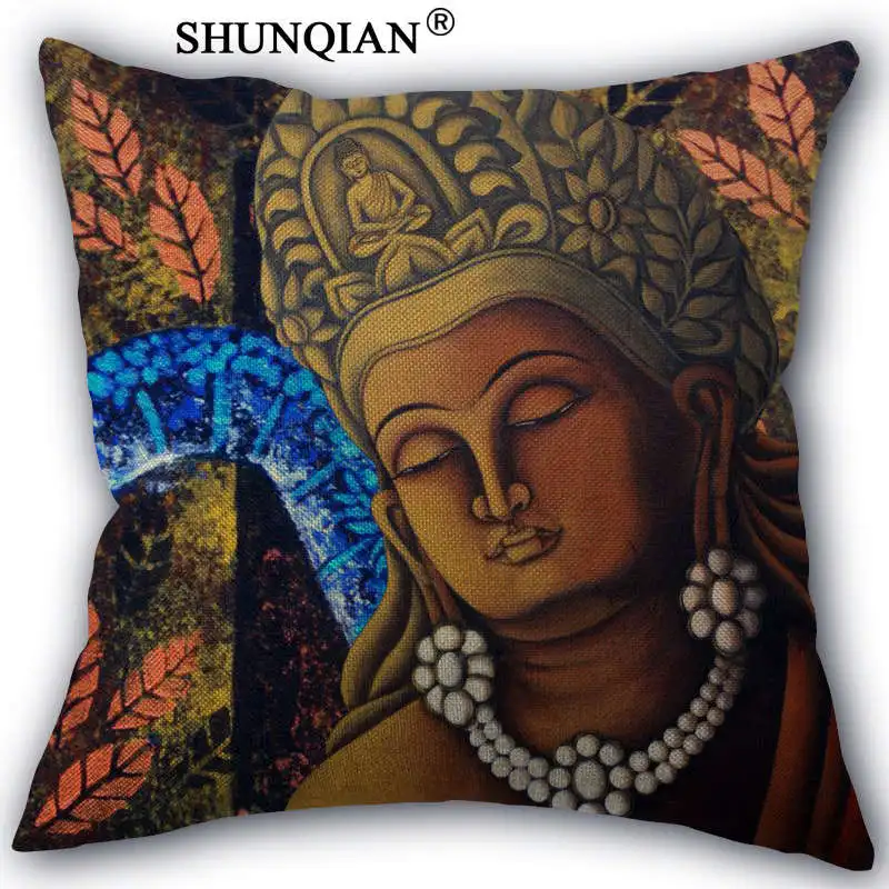 Модная Высококачественная Подушка Будды из хлопка и льна декоративный