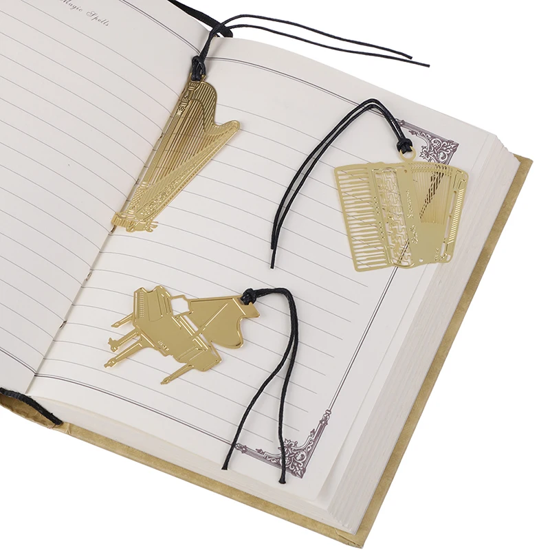 1 шт. милые золотые металлические закладки фортепианные гитары трубы книги знаки