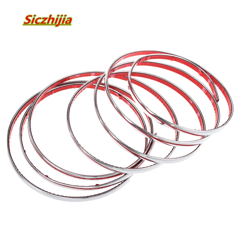 Серебристая хромированная Защитная декоративная прокладка для автомобиля