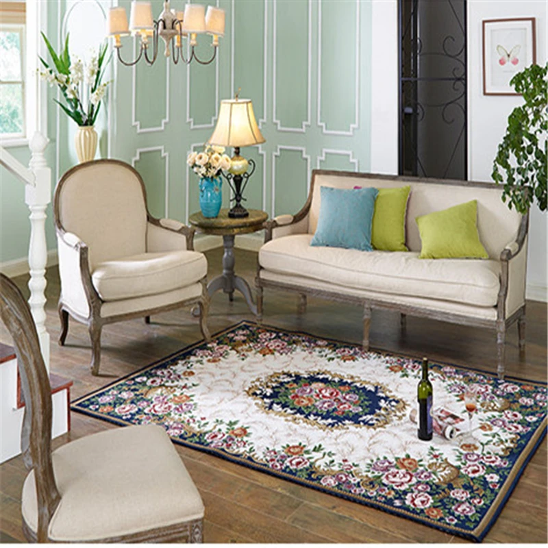 Вышитые коврики в европейском пасторальном стиле жаккардовые ковры закрывающие