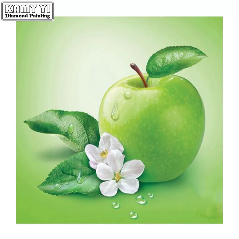 

DIY Алмазная Картина Вышивка крестом яблока полностью квадратные Стразы мозаика фрукты ручной работы Алмазная вышивка украшение дома LK1