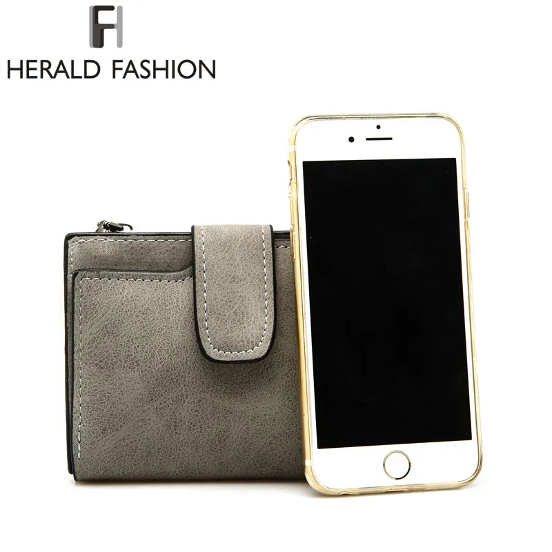Herald Fashion Дамский кошелек с надписью на молнии укороченный однотонный винтажный