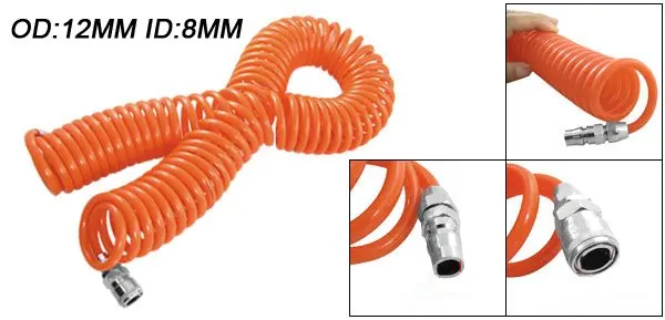 Бесплатная доставка ПУ Весна спиральная пневматическая 15 м длина 12 мм OD 8 ID труба