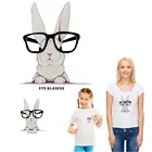 Мультяшные очки кролик гладильная наклейка патчи для одежды Переводные термоколлянты футболка Сделай Сам сумка для одежды аксессуар Железный ropa