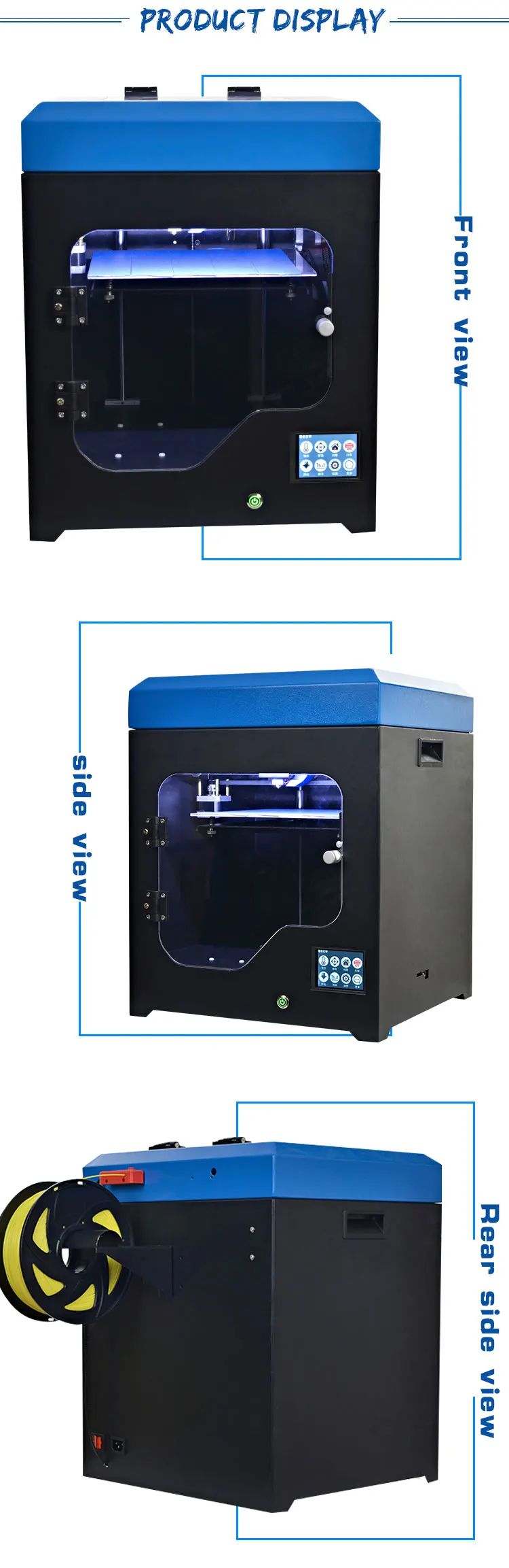 Силовой сбой Impresora 3d принтер печатная машина Drucker Stampante Drukarka Fdm Одноцветный сопло экструдер сенсорный экран