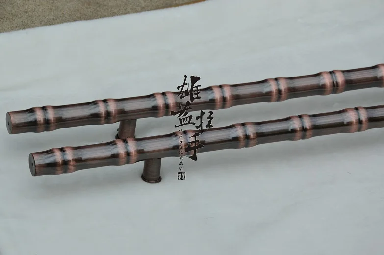 Китайская антикварная бамбуковая стеклянная дверная ручка из нержавеющей стали