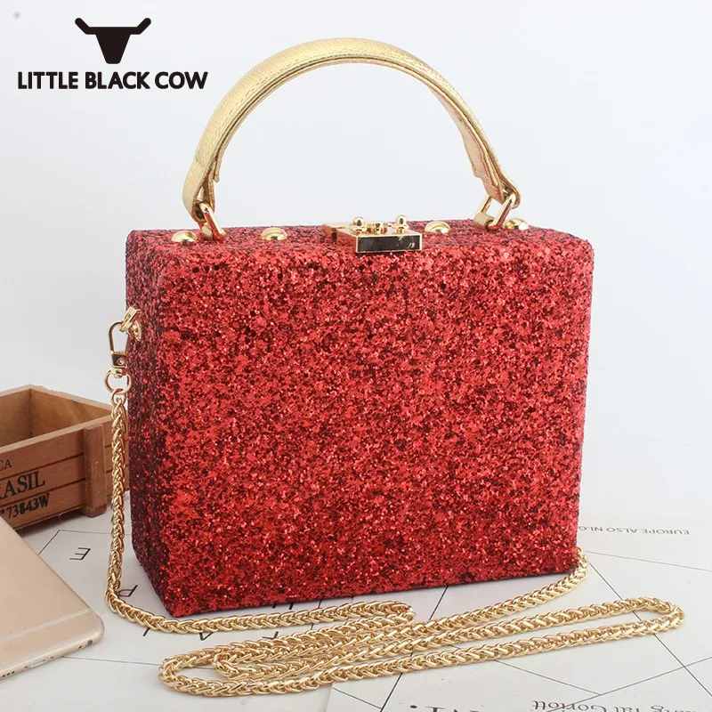 Glitter Evening Bag Luxury Handbags Designer Party Wedding Shoulder Crossbody for Female 8 Colors Small Chain Bolsos Mujer | Багаж и сумки