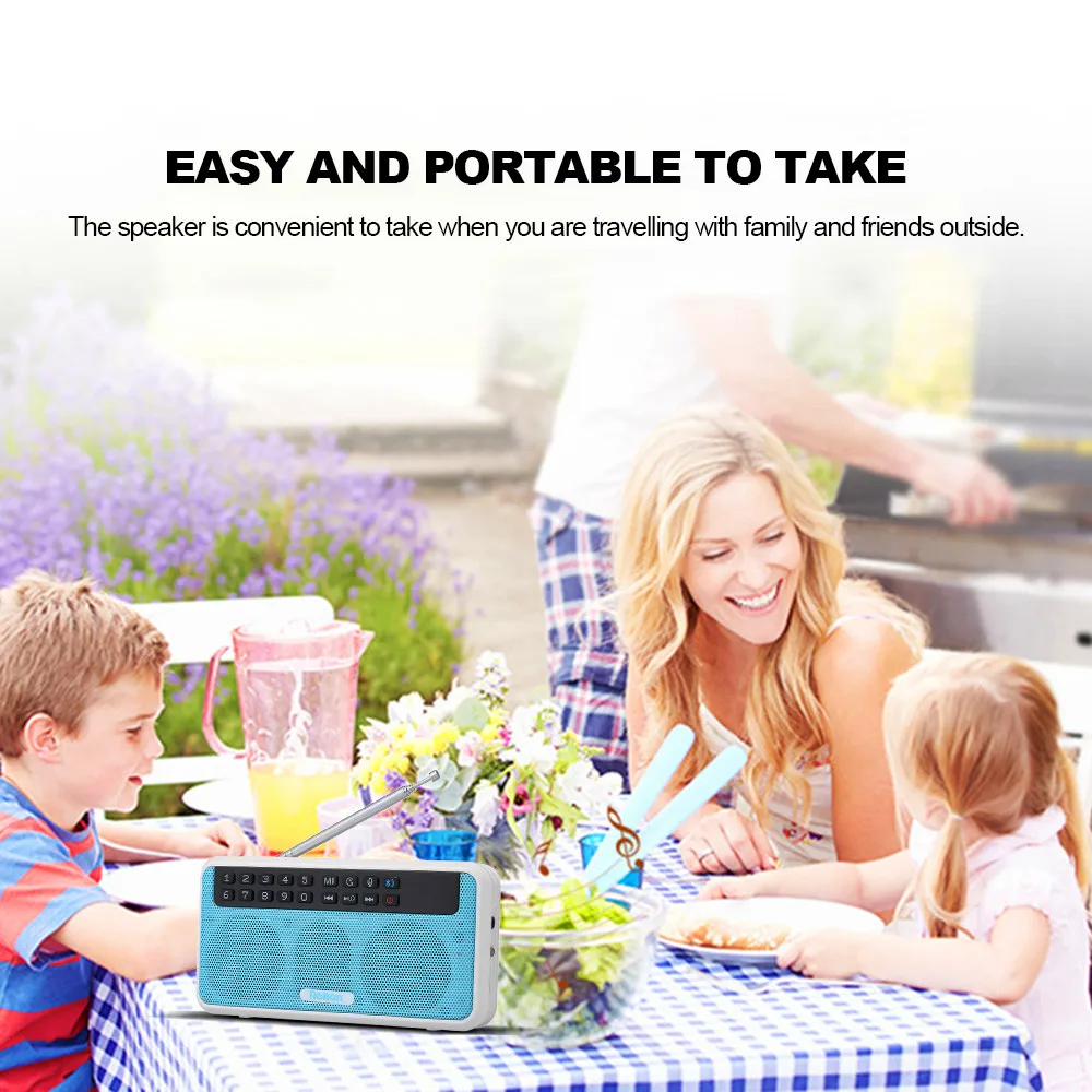 Rolton E500 портативный fm радио Bluetooth беспроводной Hi Fi стерео MP3 динамик AM NOAA погода