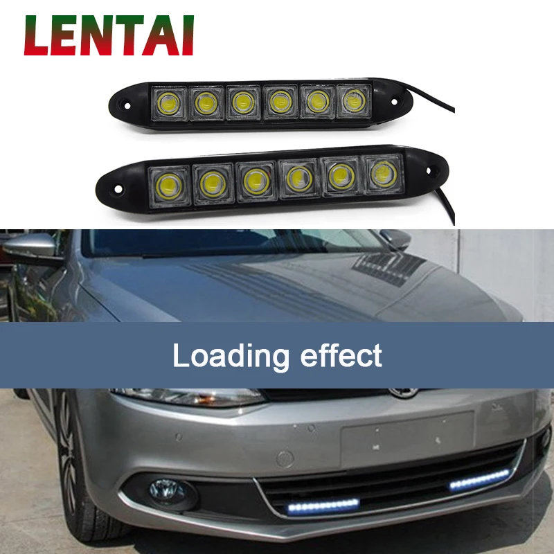 LENTAI 1 комплект 6 светодиодный Автомобильные дневные ходовые огни DRL