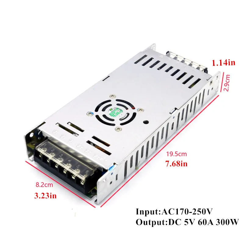 AC 220 V DC/DC 5 V подсказок Питание 10A 12A 30A 40A 50A 60A, 50 Вт, 60 Вт 150 W 200 W 250 W 300 W дисплей из светодиодной ленты