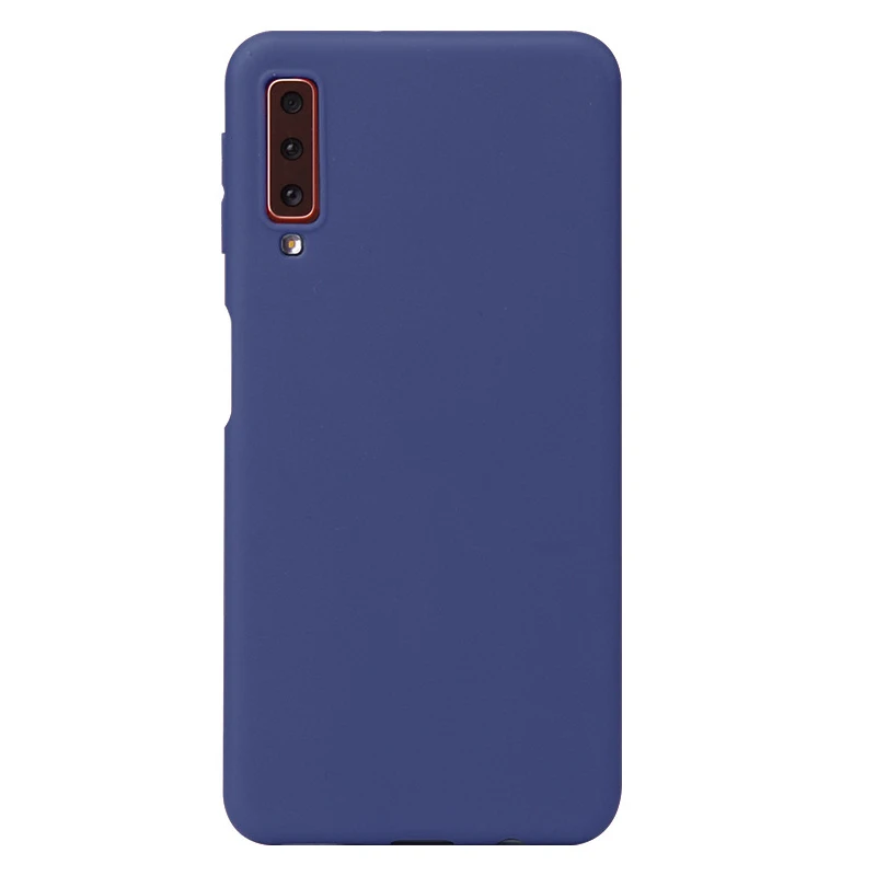 Dark Blue Матовый чехол для телефона samsung Galaxy A7, A6, A8 Plus, A5, A9, Star Lite, A8S, A6S, простой однотонный мягкий чехол из ТПУ ярких цветов на заднюю панель - Цвет: Dark Blue