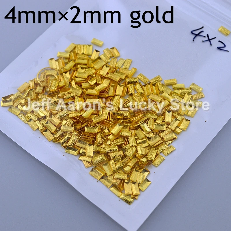 500 шт Золотые Серебряные Матовые металлические 3d украшения для дизайна ногтей