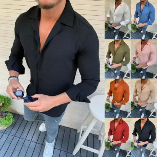 Высококачественная мужская формальная льняная рубашка летняя модная однотонная