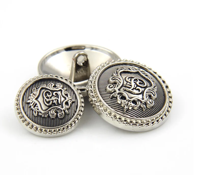 Серебристая металлическая кнопка костюма в английском стиле 10 шт./лот 15 мм 18 20 23 |