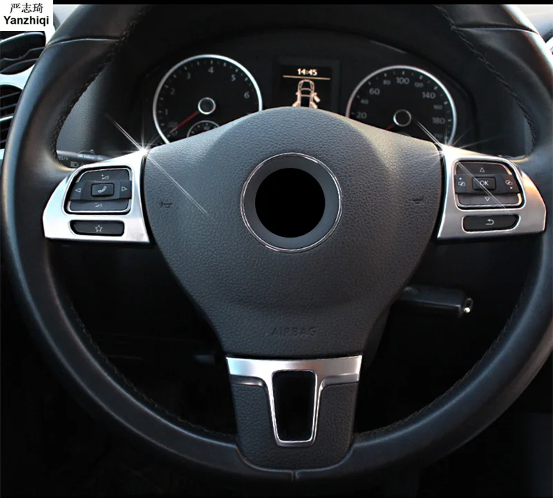 2 шт./лот ABS хром многофункциональный руль декоративные блестки для Volkswagen VW 2012-2014