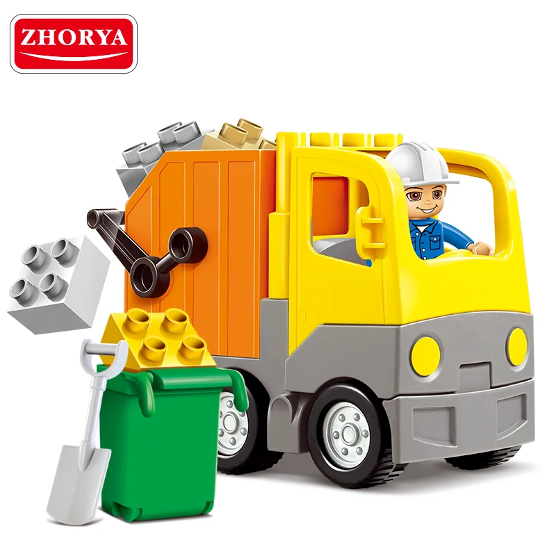 Zhorya 14 шт. мусоровоз строительные блоки Детские Подарочные с минифигурой