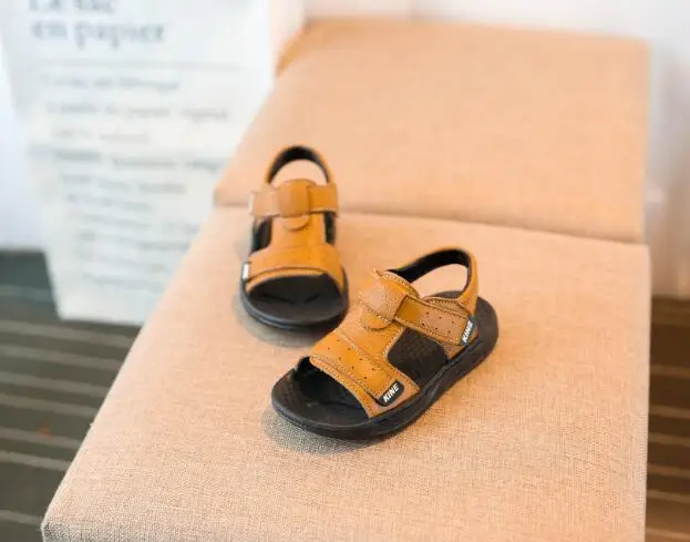 Новинка лета 2019 детские пляжные сандалии из натуральной кожи повседневная обувь
