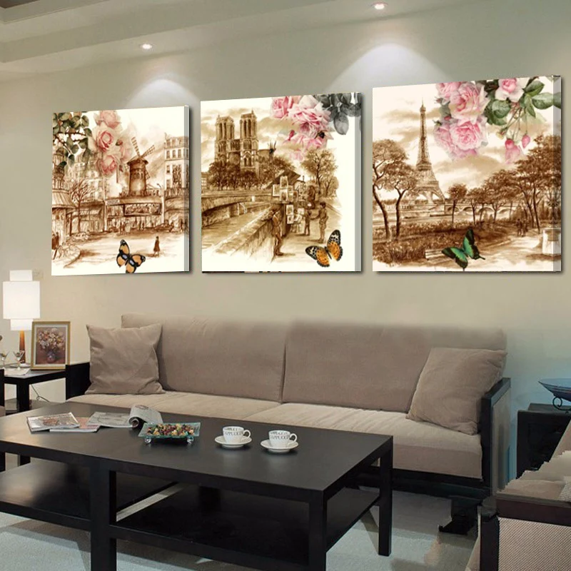 

Home Decor Modern Painting Canvas Pictures for Living Room Canvas Painting European Building Wall Art Oil Painting