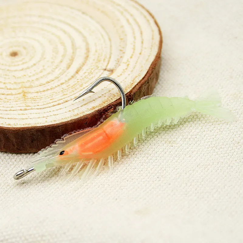 1 шт. световой силиконовая креветки приманку крючка рыболовные снасти случайный