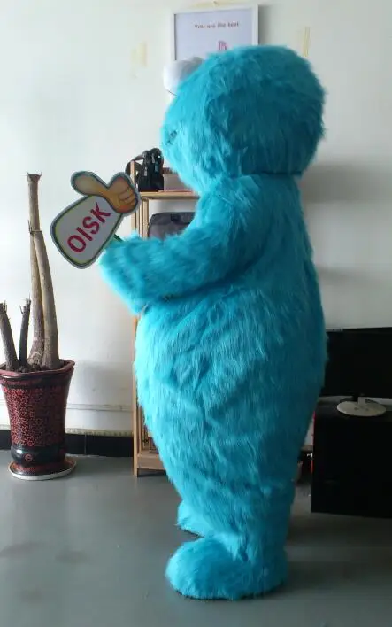 OISK на заказ длинный мех синий маскарадный костюм монстра плюшевые костюмы с