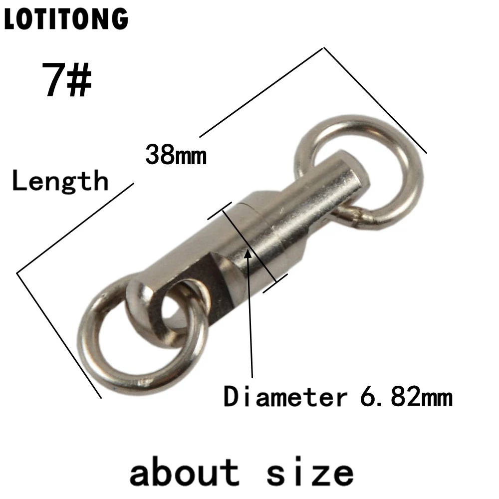 Size 7 Lotitong 10 шт./лот Нержавеющая сталь тип столбца вращающееся кольцо подшипника поворотной Рыбалка поворачивается Крюк Приманка Разъем рыбы Интимные аксессуары - Цвет: Size 7