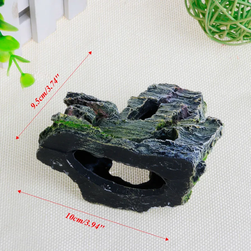 Аквариум с видом на горы каменная пещера дерево мост аквариум украшение Rockery