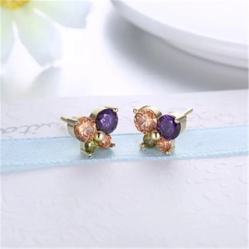 Серьги-гвоздики модные серьги золотистого цвета персональные ювелирные изделия