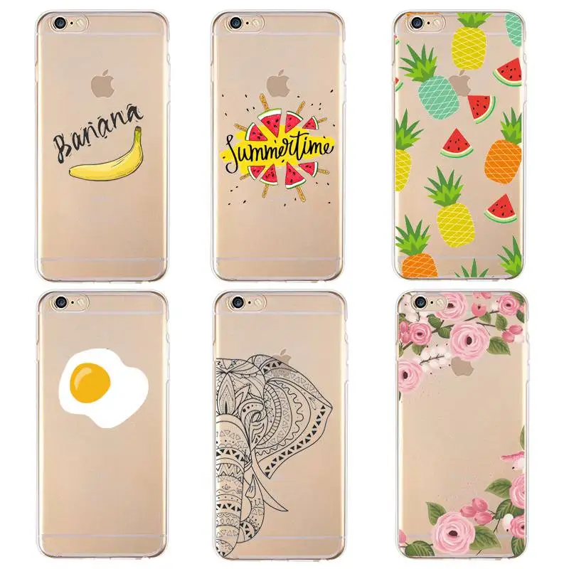 Мягкий прозрачный чехол из ТПУ для iPhone 4/4S 5 5S 6 6plus 7 8plus x силиконовая крышка с