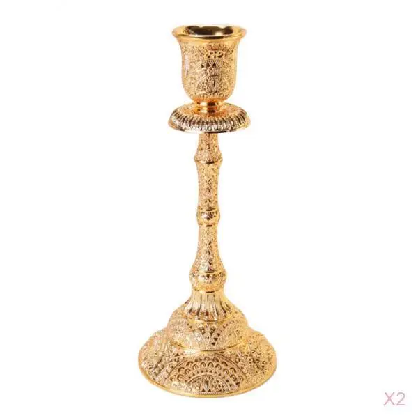 2pcs Luxurious Gold Color Candelabra Candle Holder Single Arm Gift for Weddings Home Party Spa Votive Garden | Дом и сад