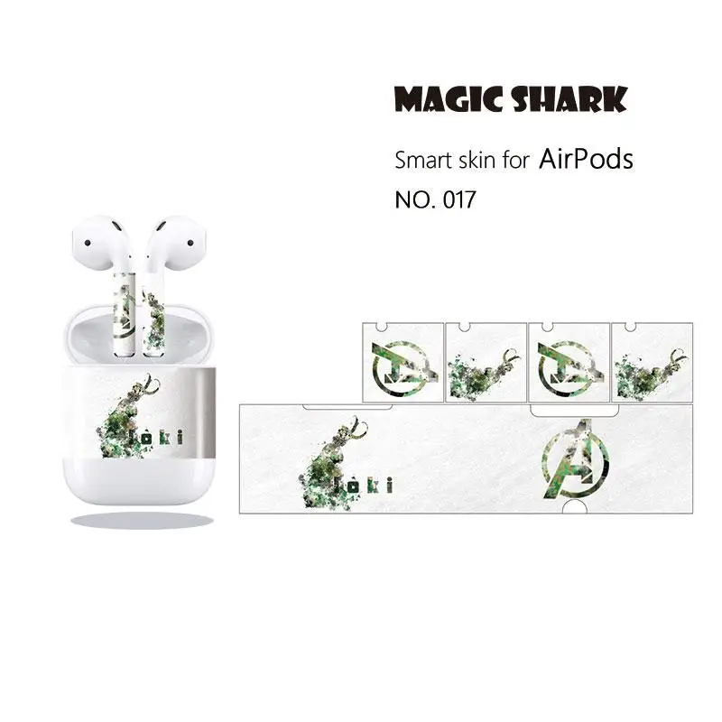 Волшебная Акула DC Супермен Паук Дэдпул обернуть стикер чехол пленка для Apple Airpods