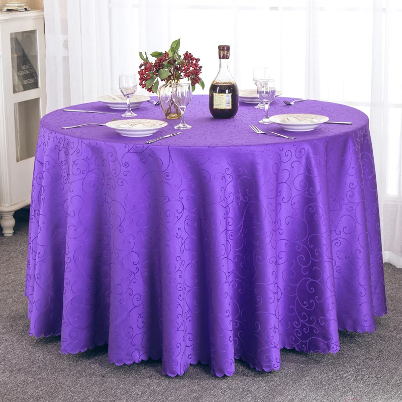 Purple 1 шт. 63 дюйма/108 дюйма/118 дюйма/132 дюйма полиэстер отель жаккардовая круглая скатерть для украшения свадебной вечеринки - Цвет: Purple