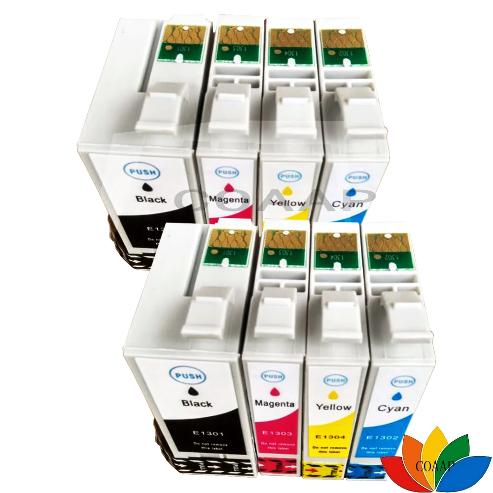 

8 совместимых чернильных картриджей для Epson T1301BK, T1302C, T1303M, T1304Y