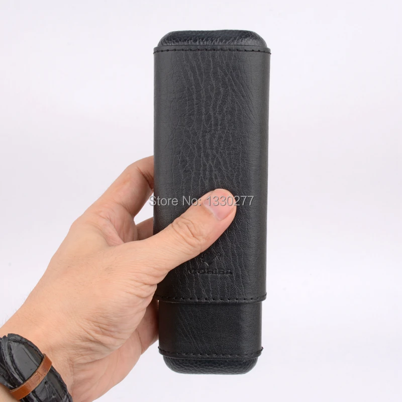 COHIBA кедр деревянный ящик для сигар Путешествия Портативный слон текстуры шаблон Кожаный Портсигар подходит 2 пальца до 54 кольца сигары