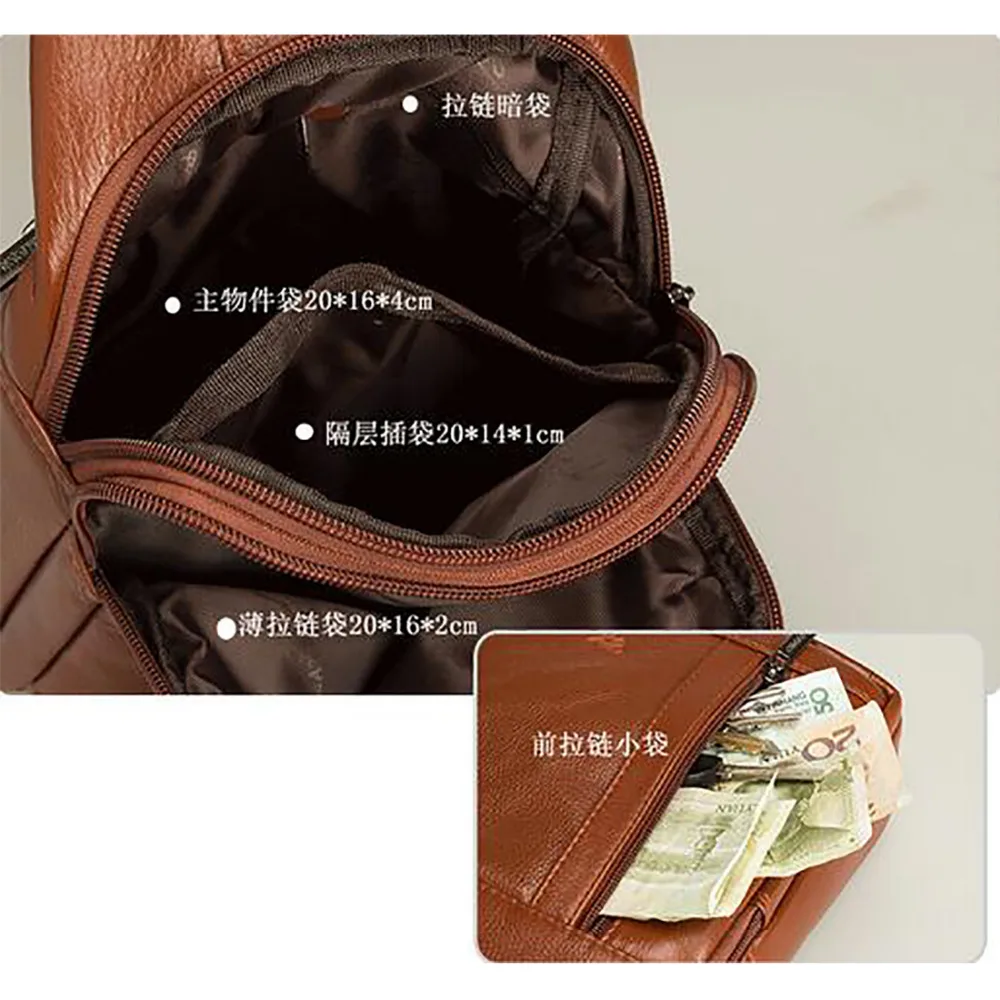 

Real Cowhide Genuine Leather Sling Chest Day Back Pack For Men Fashion Cross Body Bags Brand Male Single Shoulder Messenger Bag