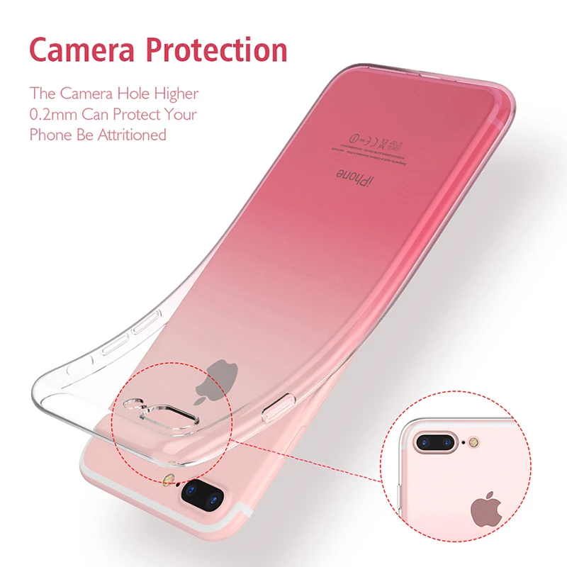 AKBKTII градиент цвета прозрачный чехол для телефона iPhone 6 6s 7 8 Plus Xr Xs Max мягкий