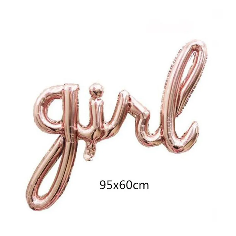 1pcs Rose gold girl 1 шт гигантский надувной шар, он/она, пол, раскрывает шары, мальчик или девочка, детский душ, тематическая активность, украшения для детей - Цвет: 1pcs Rose gold girl