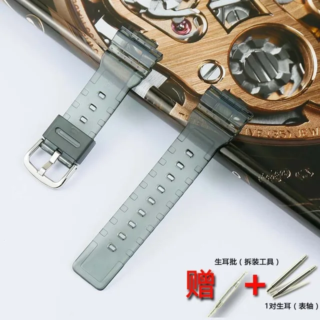 14 мм аксессуары для часов Casio BABY-G BA-110 111 112 120 34A мужской и женский резиновый прозрачный спортивный ремешок - Цвет ремешка: black