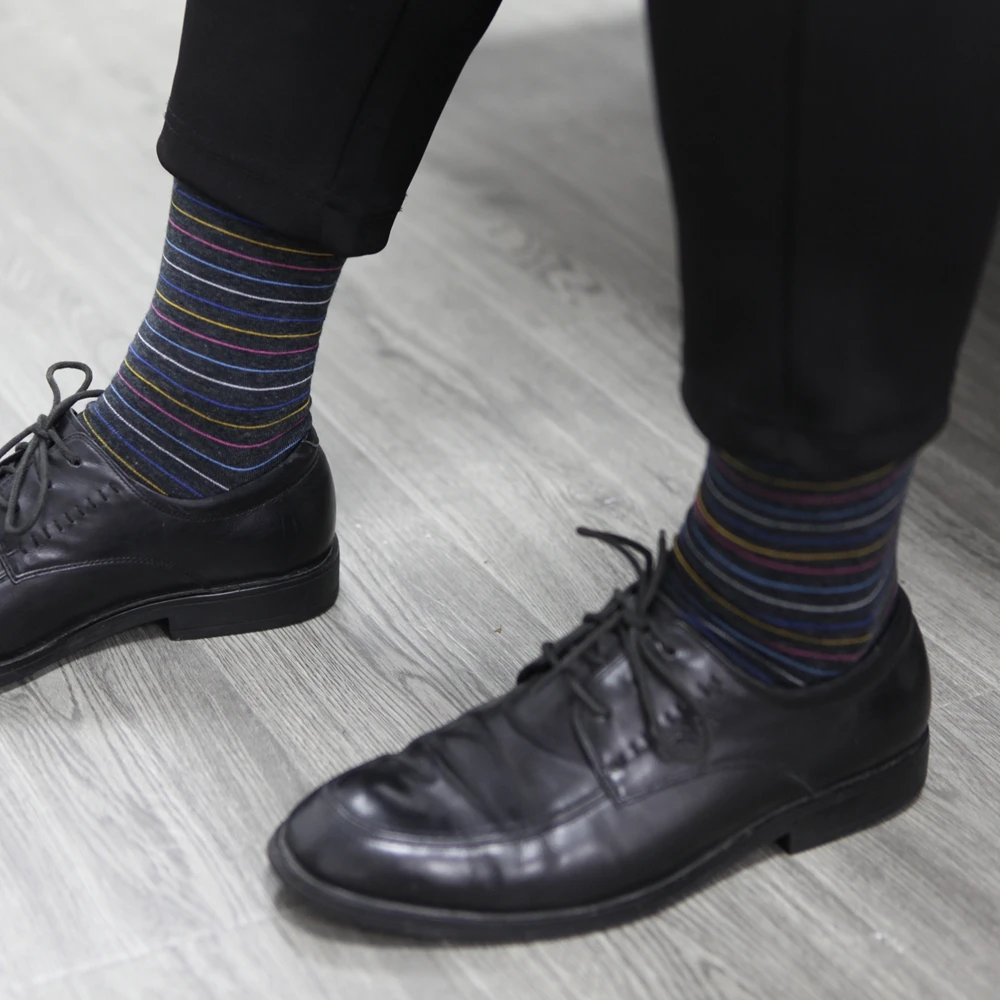 Match-Up Men's  socks color Cotton  for business dress casual funny long socks (5pairs/lot)