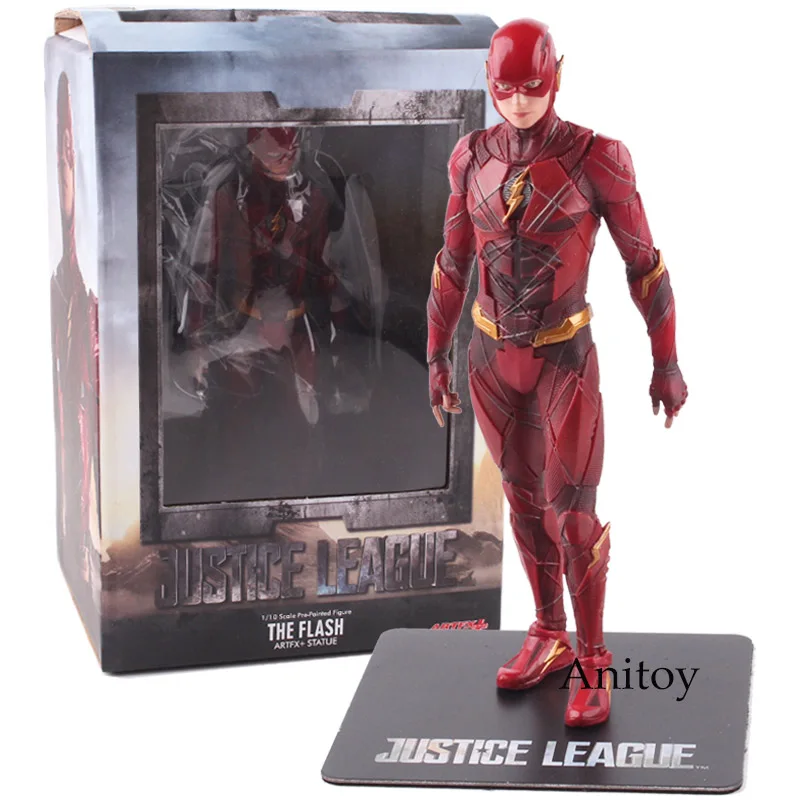 DC статуя Лиги Справедливости ARTFX Бэтмен флэш Супермен киборг Wonder Woman фигурка ПВХ Коллекционная модель игрушки - Цвет: The Flash with box