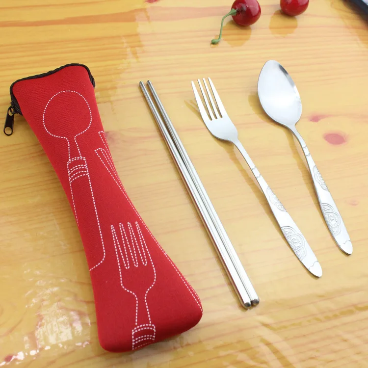 Портативная походная вилка для пикника 1 набор ложка палочки еды посуда с сумкой