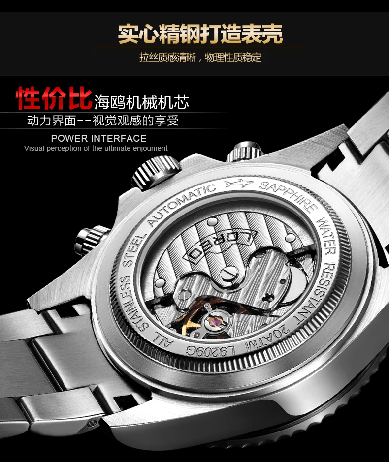 LOREO 9209 diver 200 м oyster perpetual cosmographal daytona автоматические алмазные светящиеся часы Новые водонепроницаемые устойчивые к царапинам